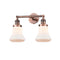 Bellmont Bath Vanity Light shown in the Antique Copper finish with a Matte White shade