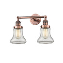 Bellmont Bath Vanity Light shown in the Antique Copper finish with a Clear shade
