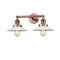 Halophane Bath Vanity Light shown in the Antique Copper finish with a Matte White Halophane shade