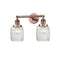 Colton Bath Vanity Light shown in the Antique Copper finish with a Clear Halophane shade