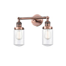Dover Bath Vanity Light shown in the Antique Copper finish with a Clear shade