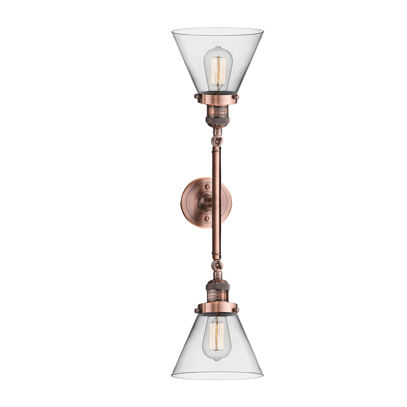 Innovations Lighting Large Cone 2 Light Bath Vanity Light Part Of The Franklin Restoration Collection 208-AC-G42-LED