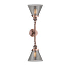 Innovations Lighting Large Cone 2 Light Bath Vanity Light Part Of The Franklin Restoration Collection 208-AC-G43