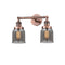 Bell Bath Vanity Light shown in the Antique Copper finish with a Plated Smoke shade