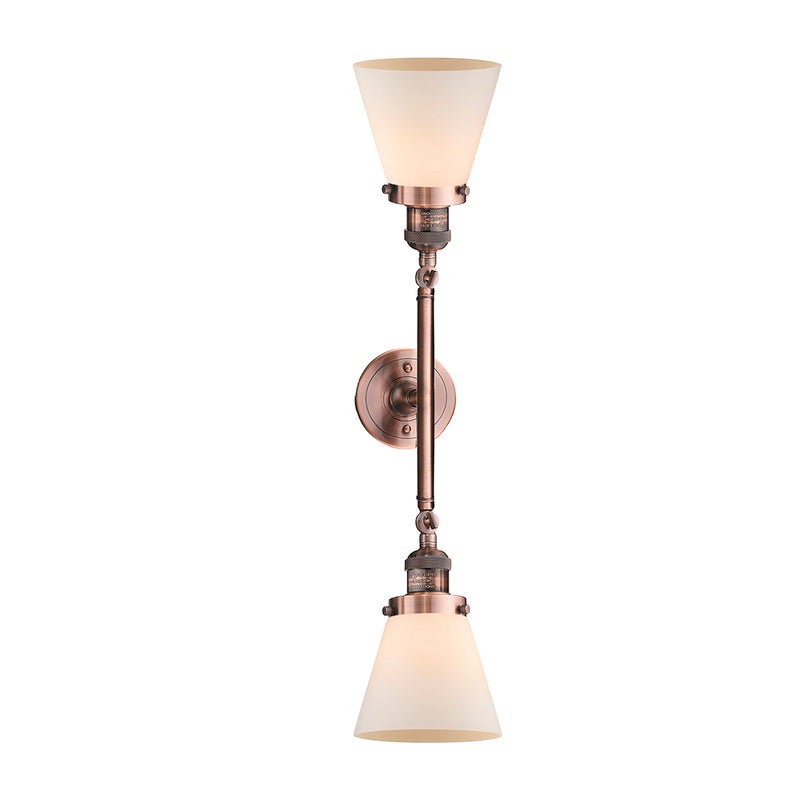 Innovations Lighting Small Cone 2 Light Bath Vanity Light Part Of The Franklin Restoration Collection 208-AC-G61-LED