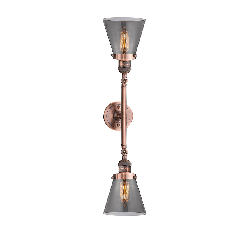 Innovations Lighting Small Cone 2 Light Bath Vanity Light Part Of The Franklin Restoration Collection 208-AC-G63