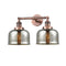 Bell Bath Vanity Light shown in the Antique Copper finish with a Silver Plated Mercury shade