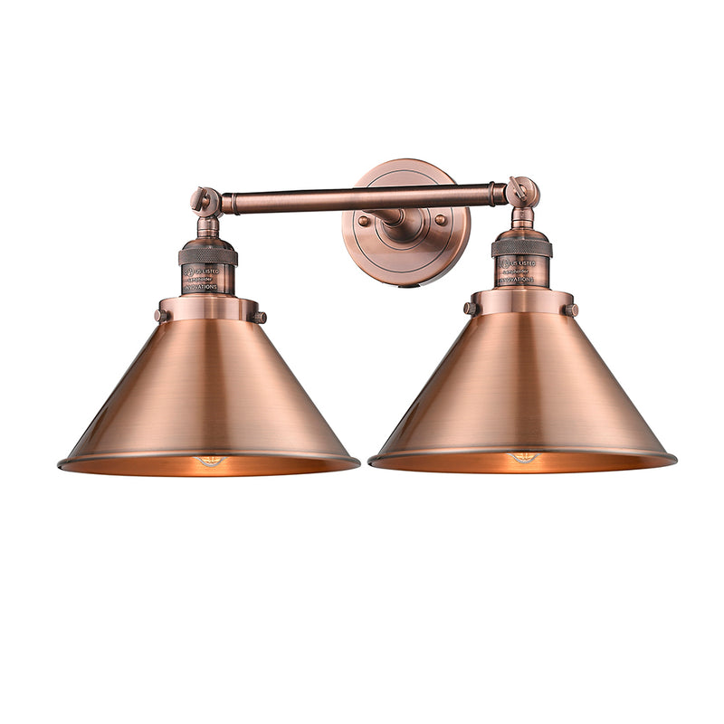 Briarcliff Bath Vanity Light shown in the Antique Copper finish with a Antique Copper shade