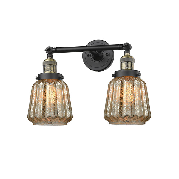 Chatham Bath Vanity Light shown in the Black Antique Brass finish with a Mercury shade