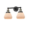 Fulton Bath Vanity Light shown in the Black Antique Brass finish with a Matte White shade