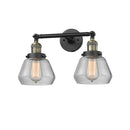 Fulton Bath Vanity Light shown in the Black Antique Brass finish with a Clear shade