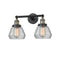 Fulton Bath Vanity Light shown in the Black Antique Brass finish with a Clear shade