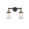 Canton Bath Vanity Light shown in the Black Antique Brass finish with a Matte White shade