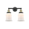 Canton Bath Vanity Light shown in the Black Antique Brass finish with a Matte White shade