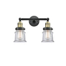 Canton Bath Vanity Light shown in the Black Antique Brass finish with a Clear shade
