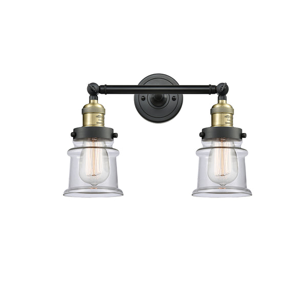 Canton Bath Vanity Light shown in the Black Antique Brass finish with a Clear shade
