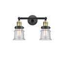 Canton Bath Vanity Light shown in the Black Antique Brass finish with a Seedy shade