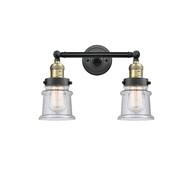 Canton Bath Vanity Light shown in the Black Antique Brass finish with a Seedy shade