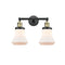 Bellmont Bath Vanity Light shown in the Black Antique Brass finish with a Matte White shade