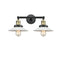 Halophane Bath Vanity Light shown in the Black Antique Brass finish with a Matte White Halophane shade