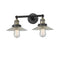 Halophane Bath Vanity Light shown in the Black Antique Brass finish with a Clear Halophane shade