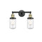 Dover Bath Vanity Light shown in the Black Antique Brass finish with a Seedy shade