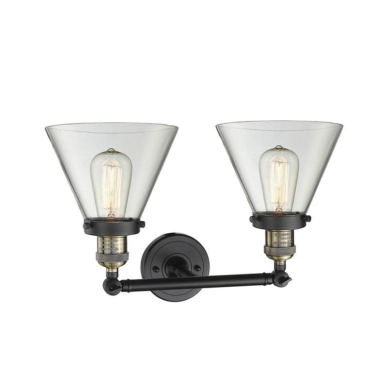Innovations Lighting Large Cone 2 Light Bath Vanity Light Part Of The Franklin Restoration Collection 208-BAB-G42