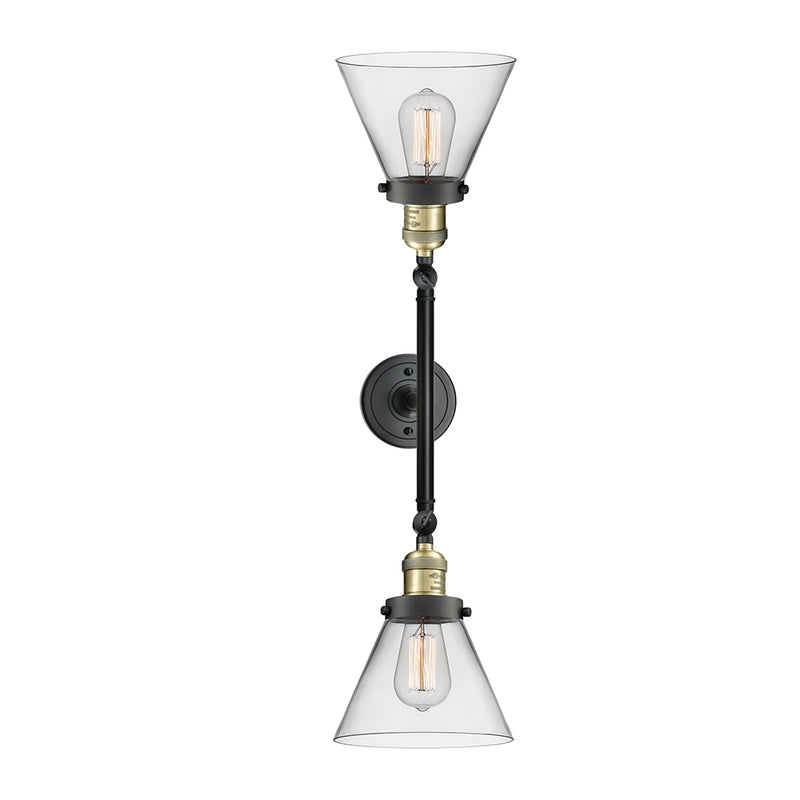 Innovations Lighting Large Cone 2 Light Bath Vanity Light Part Of The Franklin Restoration Collection 208-BAB-G42