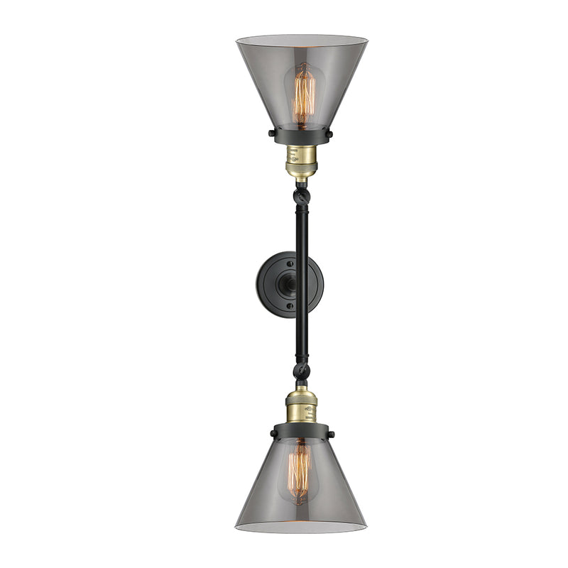Innovations Lighting Large Cone 2 Light Bath Vanity Light Part Of The Franklin Restoration Collection 208-BAB-G43