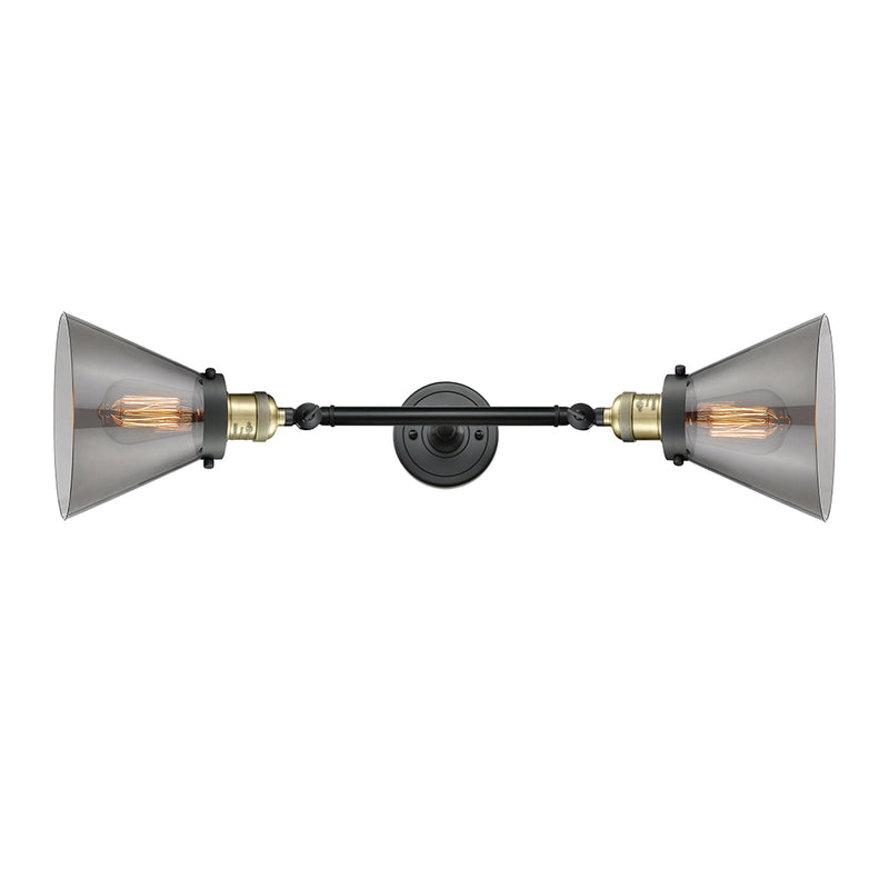 Innovations Lighting Large Cone 2 Light Bath Vanity Light Part Of The Franklin Restoration Collection 208-BAB-G43