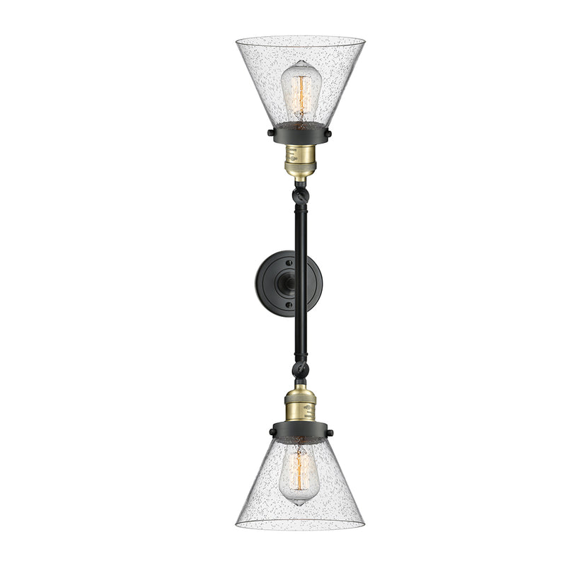 Innovations Lighting Large Cone 2 Light Bath Vanity Light Part Of The Franklin Restoration Collection 208-BAB-G44