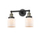 Bell Bath Vanity Light shown in the Black Antique Brass finish with a Matte White shade