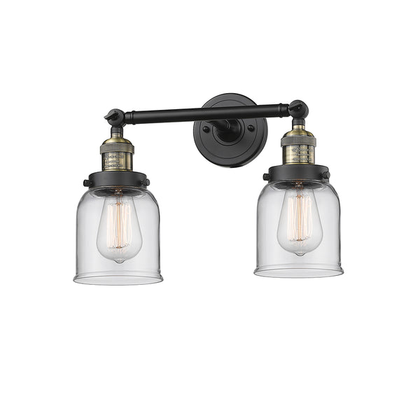 Bell Bath Vanity Light shown in the Black Antique Brass finish with a Clear shade