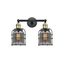 Bell Cage Bath Vanity Light shown in the Black Antique Brass finish with a Plated Smoke shade