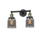 Bell Bath Vanity Light shown in the Black Antique Brass finish with a Plated Smoke shade