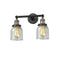 Bell Bath Vanity Light shown in the Black Antique Brass finish with a Seedy shade