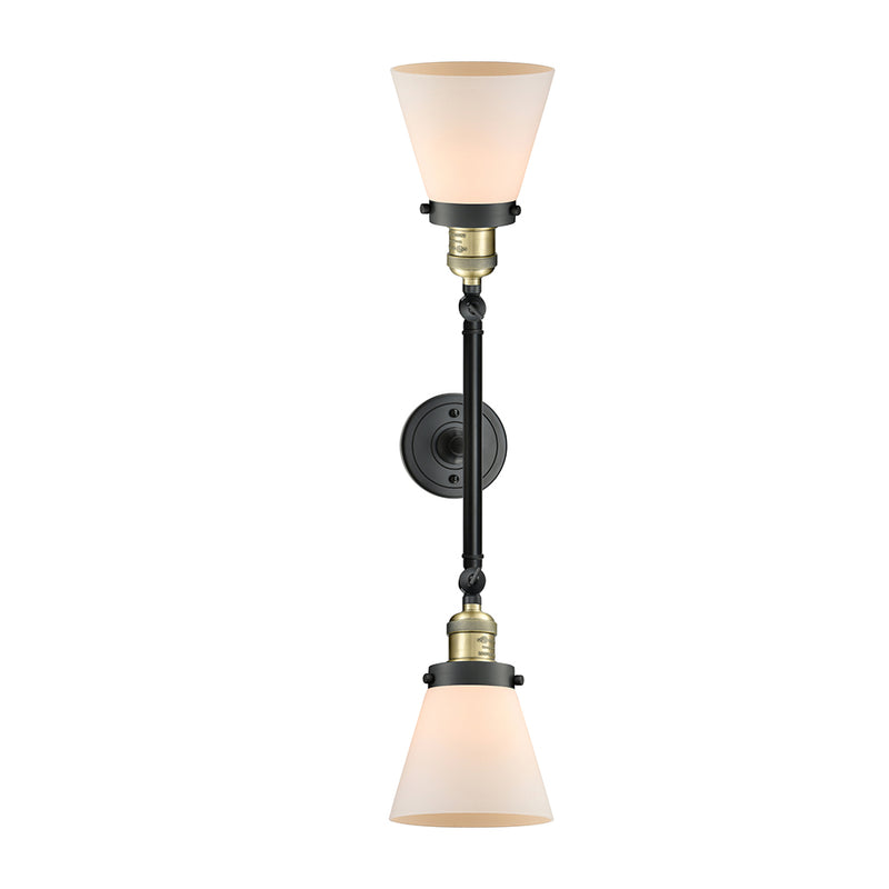 Innovations Lighting Small Cone 2 Light Bath Vanity Light Part Of The Franklin Restoration Collection 208-BAB-G61-LED
