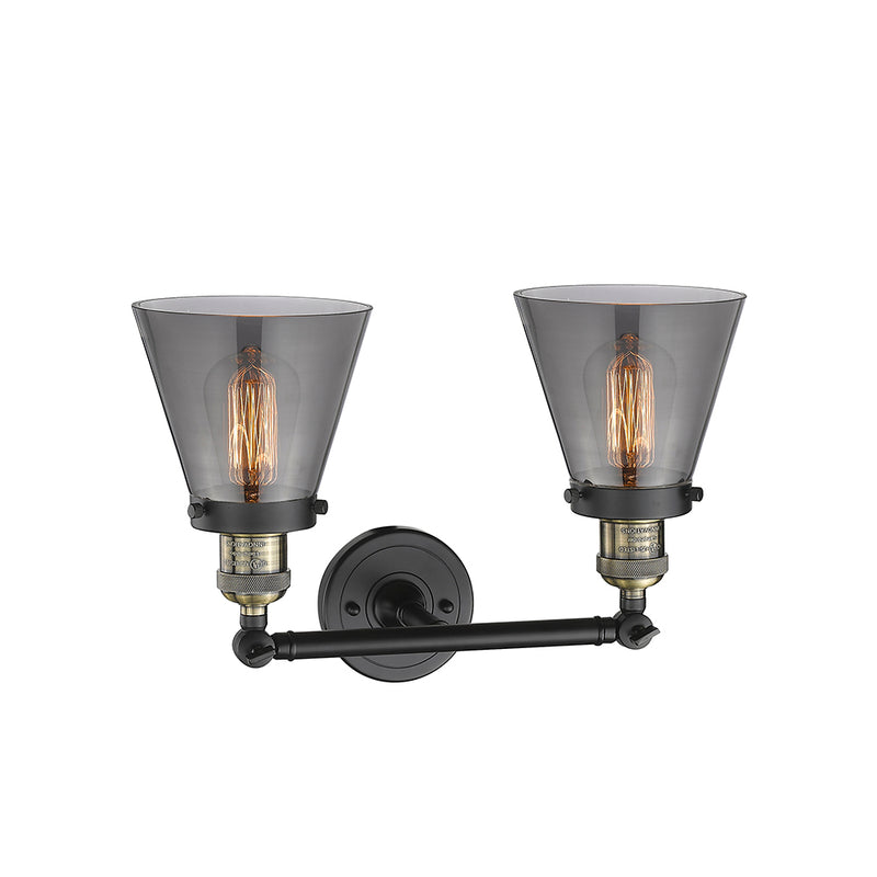 Innovations Lighting Small Cone 2 Light Bath Vanity Light Part Of The Franklin Restoration Collection 208-BAB-G63
