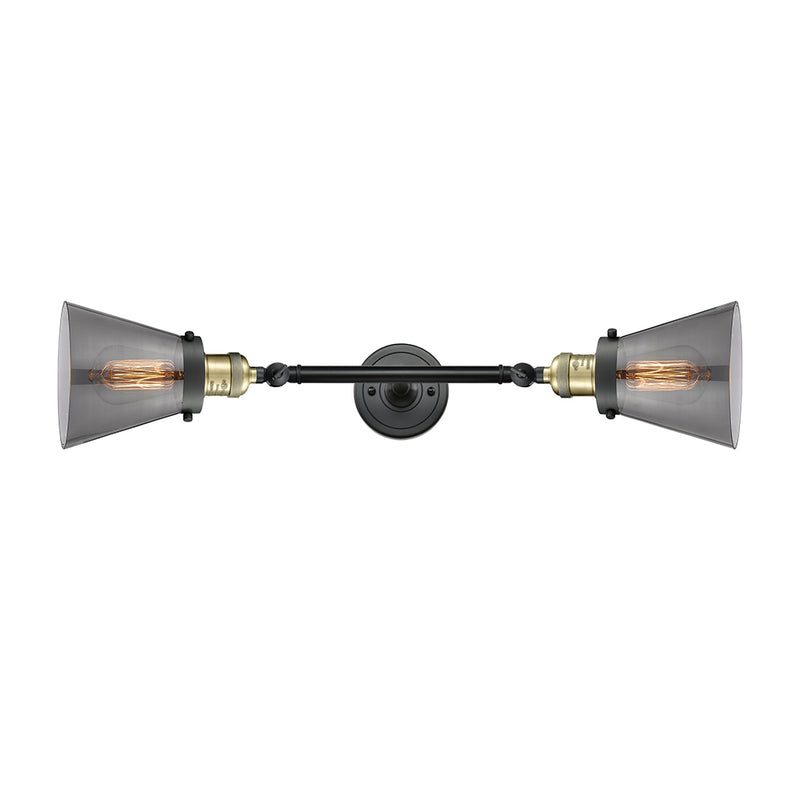 Innovations Lighting Small Cone 2 Light Bath Vanity Light Part Of The Franklin Restoration Collection 208-BAB-G63