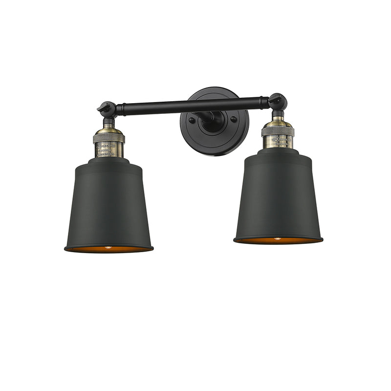 Addison Bath Vanity Light shown in the Black Antique Brass finish with a Antique Brass shade
