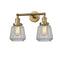 Chatham Bath Vanity Light shown in the Brushed Brass finish with a Clear shade