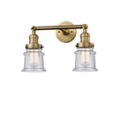 Canton Bath Vanity Light shown in the Brushed Brass finish with a Seedy shade