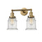 Canton Bath Vanity Light shown in the Brushed Brass finish with a Seedy shade