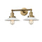 Halophane Bath Vanity Light shown in the Brushed Brass finish with a Matte White Halophane shade