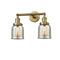 Bell Bath Vanity Light shown in the Brushed Brass finish with a Silver Plated Mercury shade