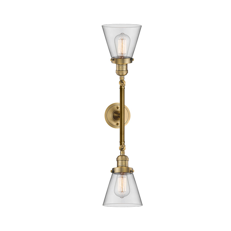 Innovations Lighting Small Cone 2 Light Bath Vanity Light Part Of The Franklin Restoration Collection 208-BB-G62