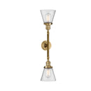 Innovations Lighting Small Cone 2 Light Bath Vanity Light Part Of The Franklin Restoration Collection 208-BB-G64