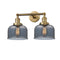 Bell Bath Vanity Light shown in the Brushed Brass finish with a Plated Smoke shade