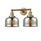 Bell Bath Vanity Light shown in the Brushed Brass finish with a Silver Plated Mercury shade