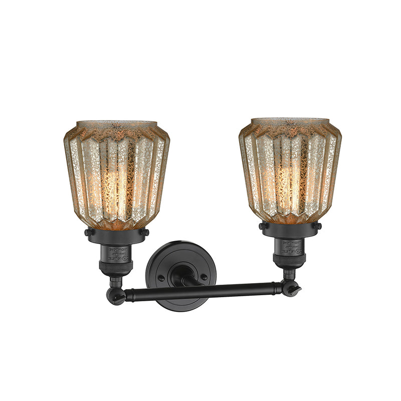 Innovations Lighting Chatham 2 Light Bath Vanity Light Part Of The Franklin Restoration Collection 208-BK-G146